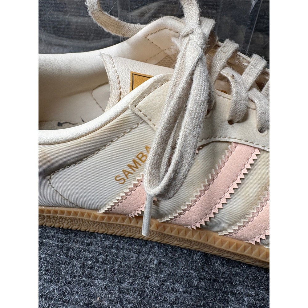Adidas Samba OG Wonder White Pink Gum Sole Sneakers IE0822 Womens Low Top - Picture 2 of 8